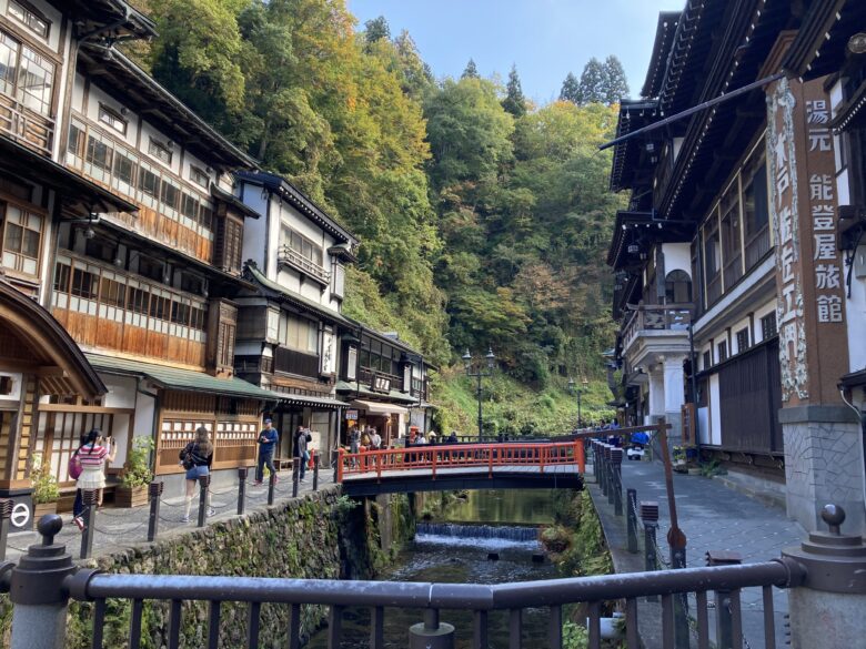 銀山温泉街全景